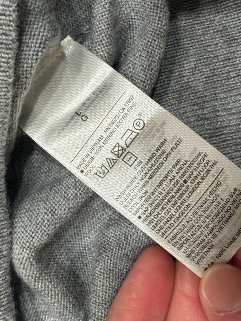 ✨ Banana Republic NWT Men's Merino Wool Crewneck Sweater Heather Gray Size L - Picture 6 of 11